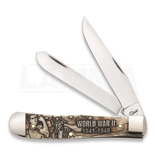 Case Cutlery War Series Trapper WWII Folding Knife 22030
